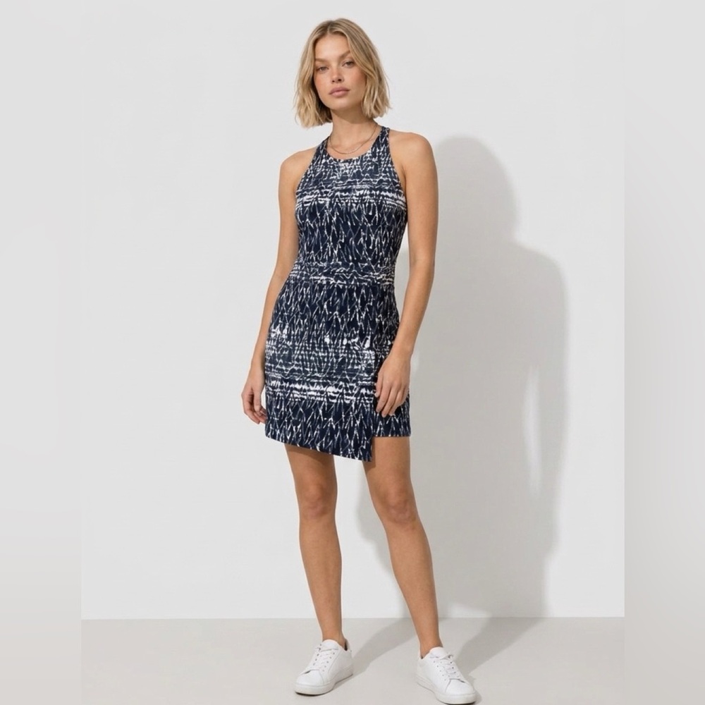 Abercrombie & Fitch Navy and White Sleeveless Mini Dress